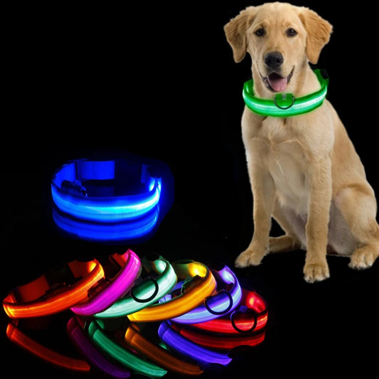 LED Dog Collar Light USB Charging for Night Safety