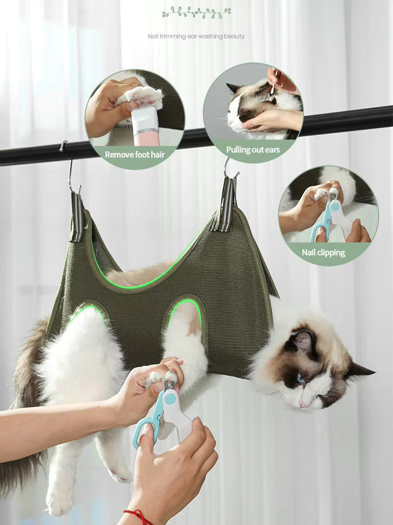 Pet Grooming Hammock for Cats and Dogs Nail Trimming