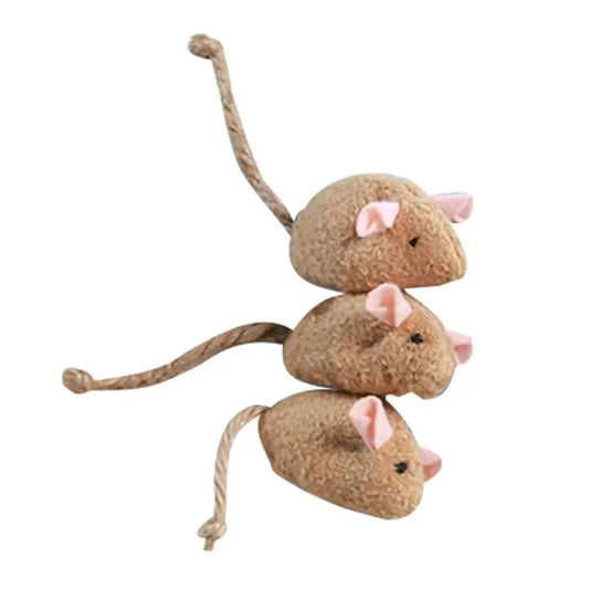 3-Pack of Plush Chew and Scratch Mice