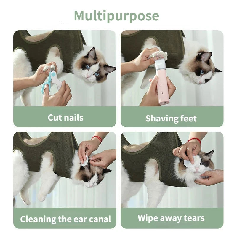 Pet Grooming Hammock for Cats and Dogs Nail Trimming